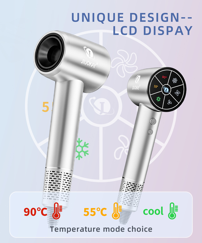 白色低騒音高速ドライヤー BLDCモーターとナノイオン機能