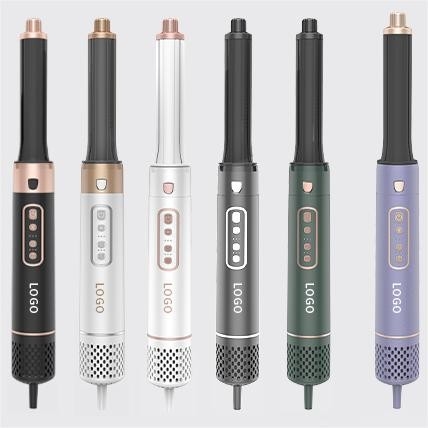 6 イン 1 ホットエアドライヤーブラシ プロフェッショナル ヘアストレインヤー ヘアブラシ 高速吹風ドライヤーセット