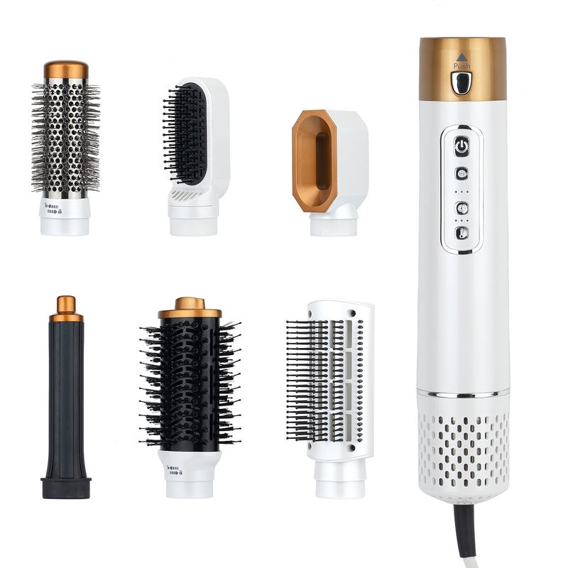 6 イン 1 ホットエアドライヤーブラシ プロフェッショナル ヘアストレインヤー ヘアブラシ 高速吹風ドライヤーセット