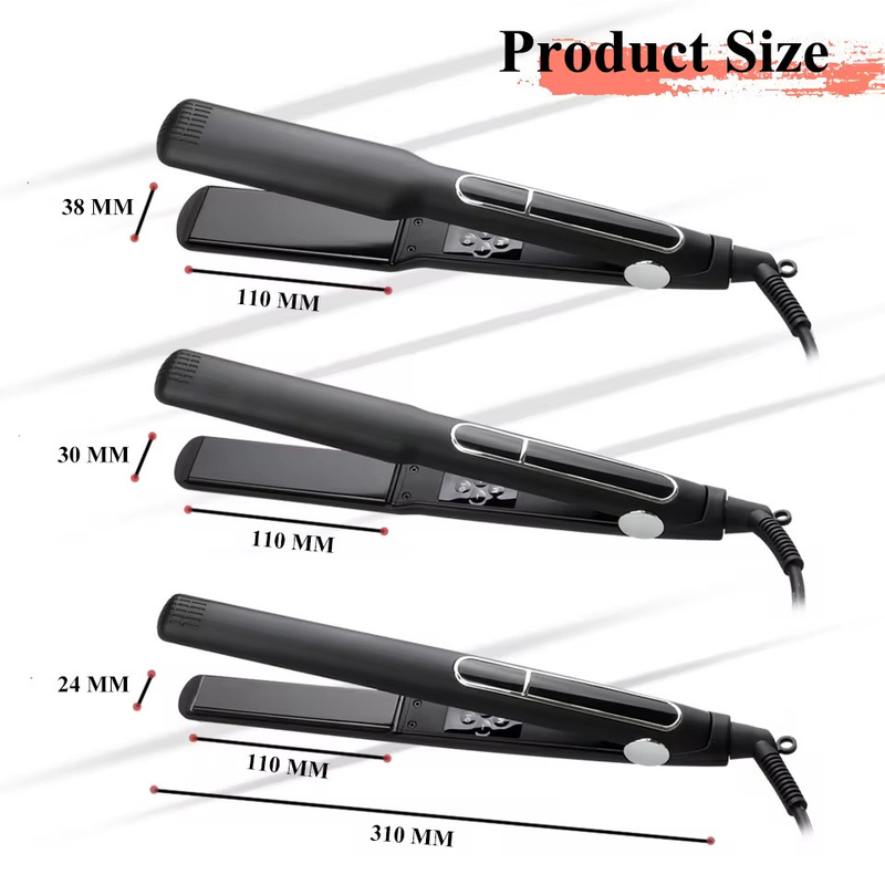 65W MCH 2 in 1 ヘアストレイター LCDディスプレイ フラットアイアン マルチ機能ヘアカーラー 3サイズパネル