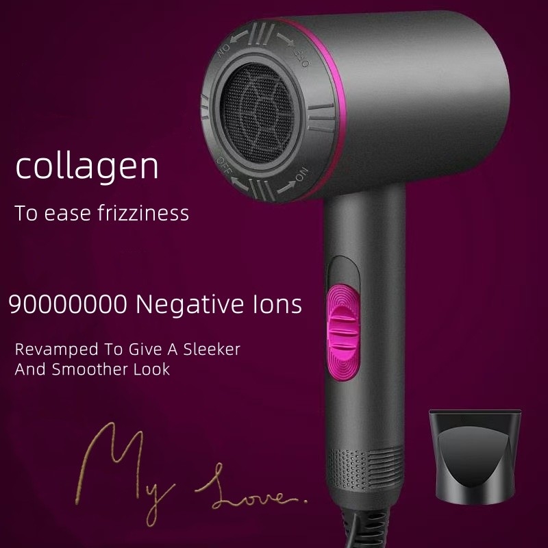 1300W パワフル ヘアドライヤー ACモーター 急速乾燥 イオン加熱設定 1 ディフューザーと 2 コンセンタレーションノズル