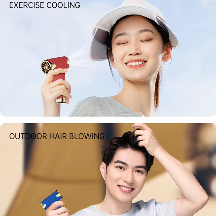青い葉なし ワイヤレス ヘアドライヤー 速い風 ハンドヘルド パワフル ブローバー USB 充電可能