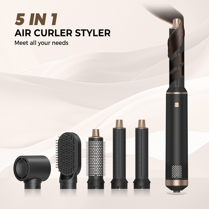 多機能5 in 1 ホットエアコンセット スタイリング 低騒音 カーリング 鉄ネガティブイオン技術