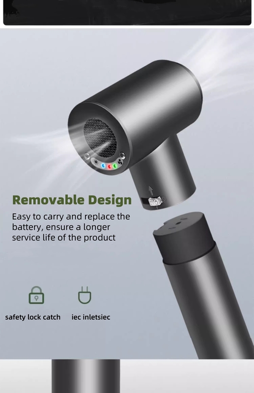 ポータブル ワイヤレス ヘアドライヤー 60W バッテリー 4 熱設定 アルミニウム合金で電源