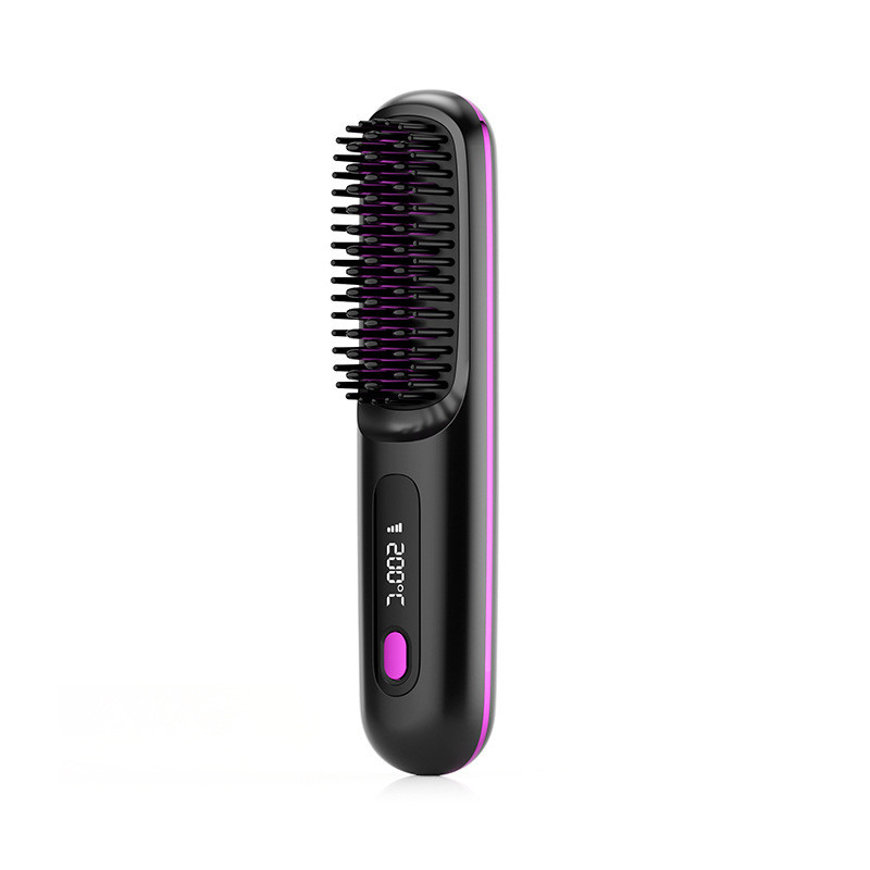 ポータブル ワイヤレス ヘアストレイン ブラシ 35W 急速 熱付け タイプC 陰性イオン温度ディスプレイ画面