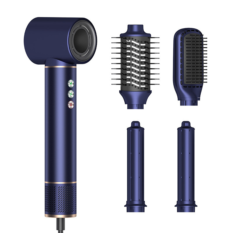5 in 1 ホットエアブラシ 高速ブラシレスモーター オートマティック カールリング ヘアドライヤーセット ネガティブイオン航空 アルミシェル