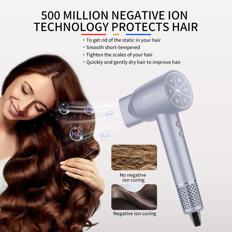 プロフェッショナルサロングレード 1800W 高電力 500億プラズマ 軽量 乾燥速度速いヘアドライヤー オーダーメイドロゴと3つのノズル
