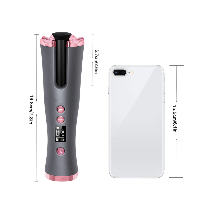 15W 無線自動ヘアカーラー 携帯型C型 再充電可能な高速加熱 コンパクトデザイン