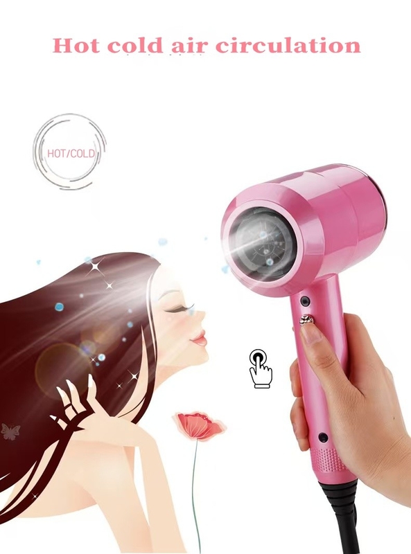 ピンク色 ヘアドライヤー 3 プロフェッショナル アッテッチメント 強力な風と温かいケア すべての髪のタイプに適しています