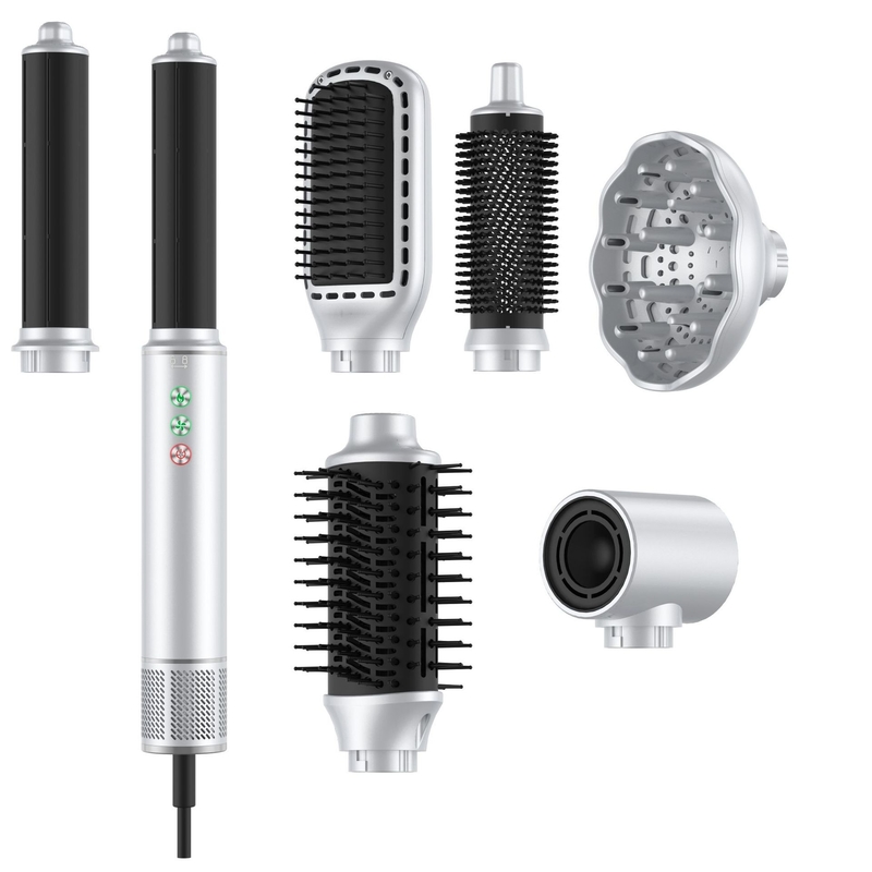 7 in 1 高速ホットエアスタイラー 110 000 RPM 回転式 ヘアプロフェッショナル フリズフリー吹風乾燥機 ブラシ 熱損傷なし