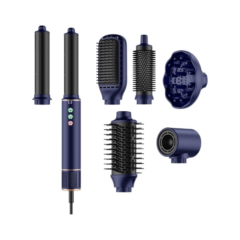 7 in 1 高速ホットエアスタイラー 110 000 RPM 回転式 ヘアプロフェッショナル フリズフリー吹風乾燥機 ブラシ 熱損傷なし