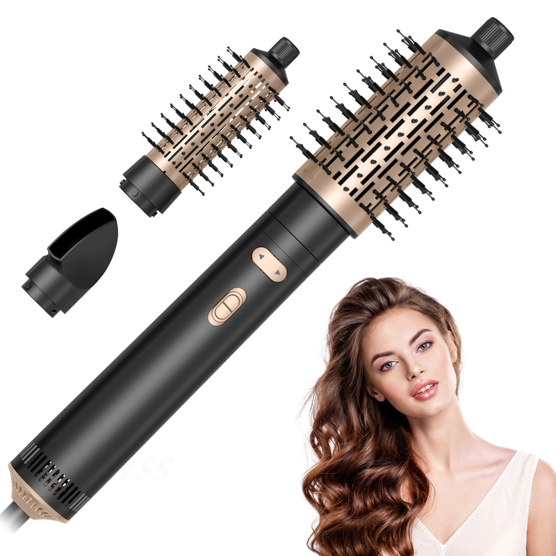ヘアドライヤーブラシ 6 in 1 ヘアスタイラー シルバーイオン技術 素早く乾燥するマルチスタイラー
