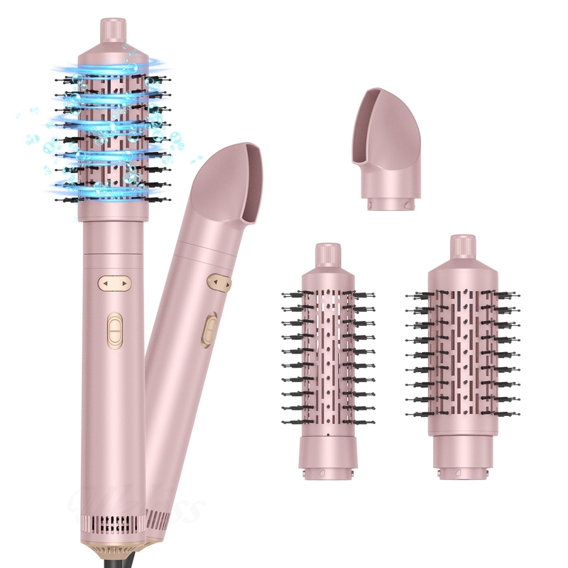ヘアドライヤーブラシ 6 in 1 ヘアスタイラー シルバーイオン技術 素早く乾燥するマルチスタイラー