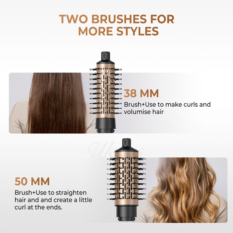 ヘアドライヤーブラシ 6 in 1 ヘアスタイラー シルバーイオン技術 素早く乾燥するマルチスタイラー