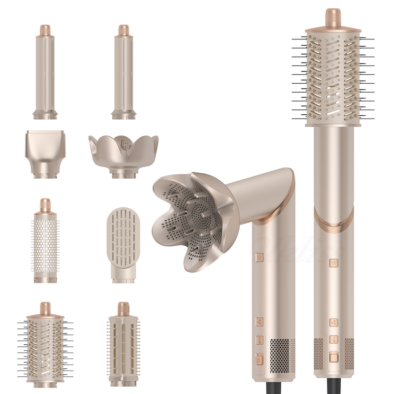 冷 4 ギア 8 in 1 ヘアスタイラー 110 000 RPM スピード ネガティブなイオン式ヘアドライヤー 自動カーリングアイアン 量化器 ストレイスター
