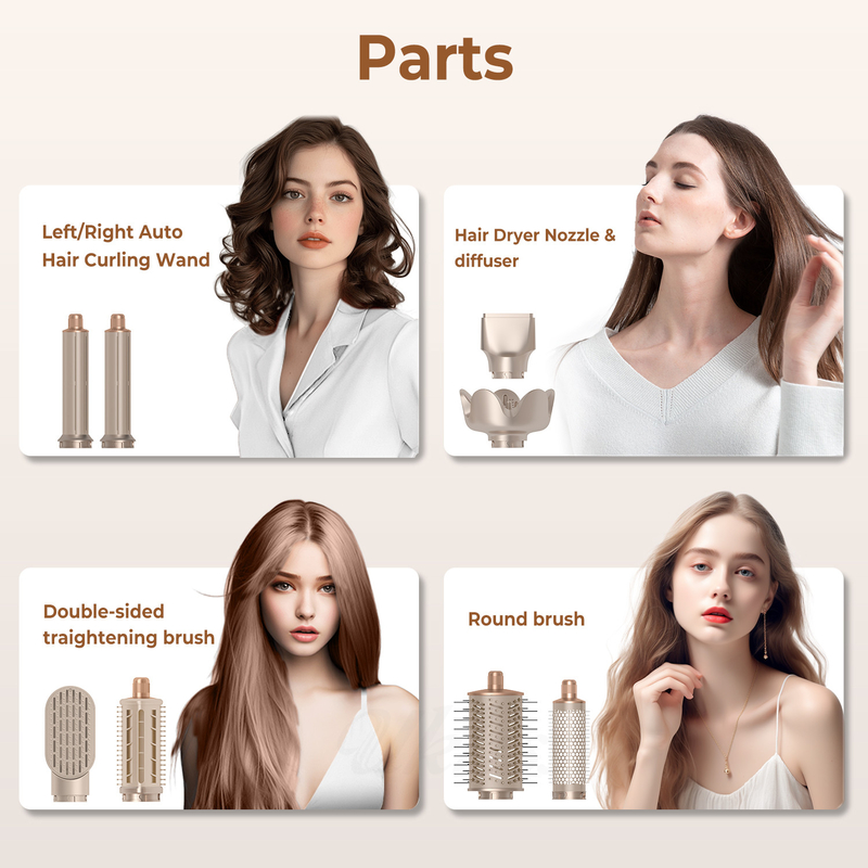 冷 4 ギア 8 in 1 ヘアスタイラー 110 000 RPM スピード ネガティブなイオン式ヘアドライヤー 自動カーリングアイアン 量化器 ストレイスター