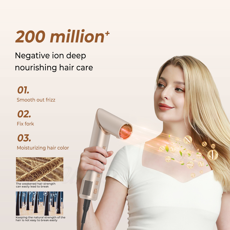 冷 4 ギア 8 in 1 ヘアスタイラー 110 000 RPM スピード ネガティブなイオン式ヘアドライヤー 自動カーリングアイアン 量化器 ストレイスター