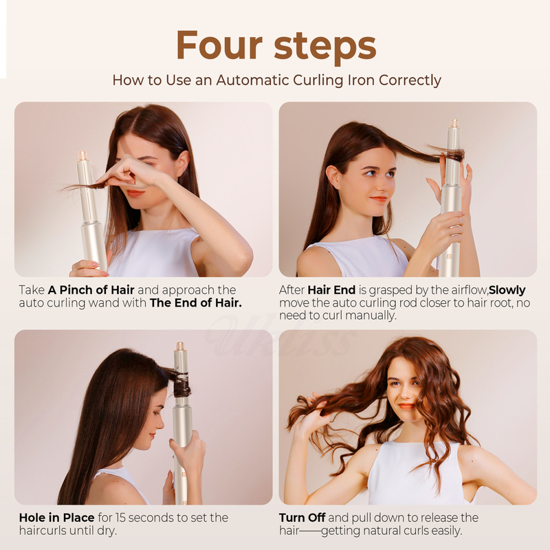 冷 4 ギア 8 in 1 ヘアスタイラー 110 000 RPM スピード ネガティブなイオン式ヘアドライヤー 自動カーリングアイアン 量化器 ストレイスター