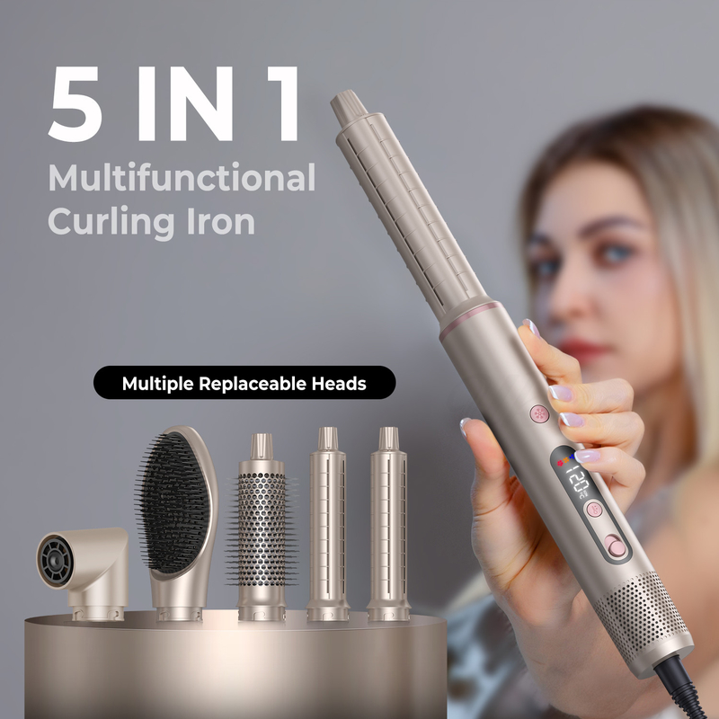 6 in 1 プロホットエアスタイラー 強力なヘアドライヤー&ストレイターセット カールリング 増量ストレイティング