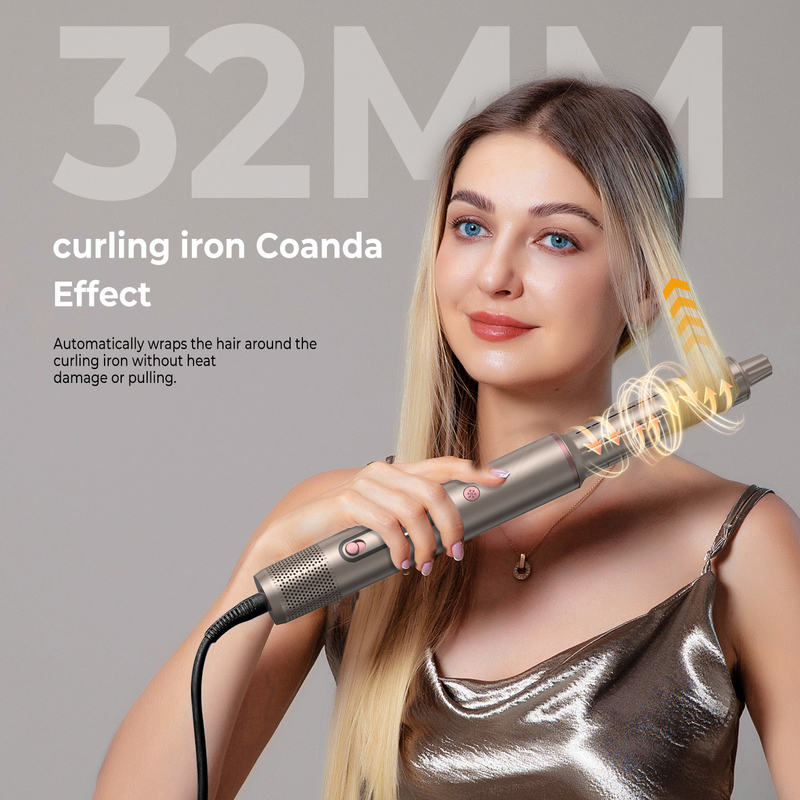 6 in 1 プロホットエアスタイラー 強力なヘアドライヤー&ストレイターセット カールリング 増量ストレイティング