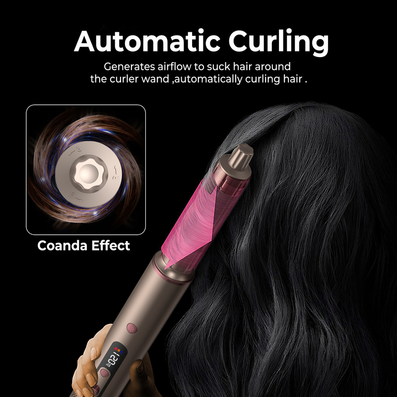 6 in 1 プロホットエアスタイラー 強力なヘアドライヤー&ストレイターセット カールリング 増量ストレイティング