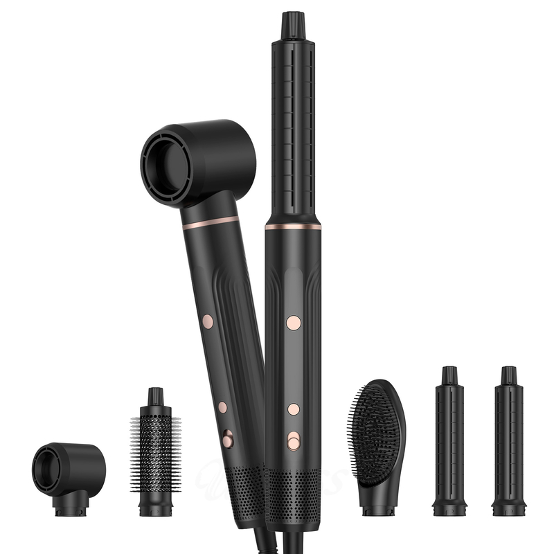 プロ ホットエアスタイリング ヘアドライヤー ブラシ 5 in 1 スピード ネガティブイオン 急速乾燥 冷 4 ギア 電圧 110V/50HZ 240V/60HZ