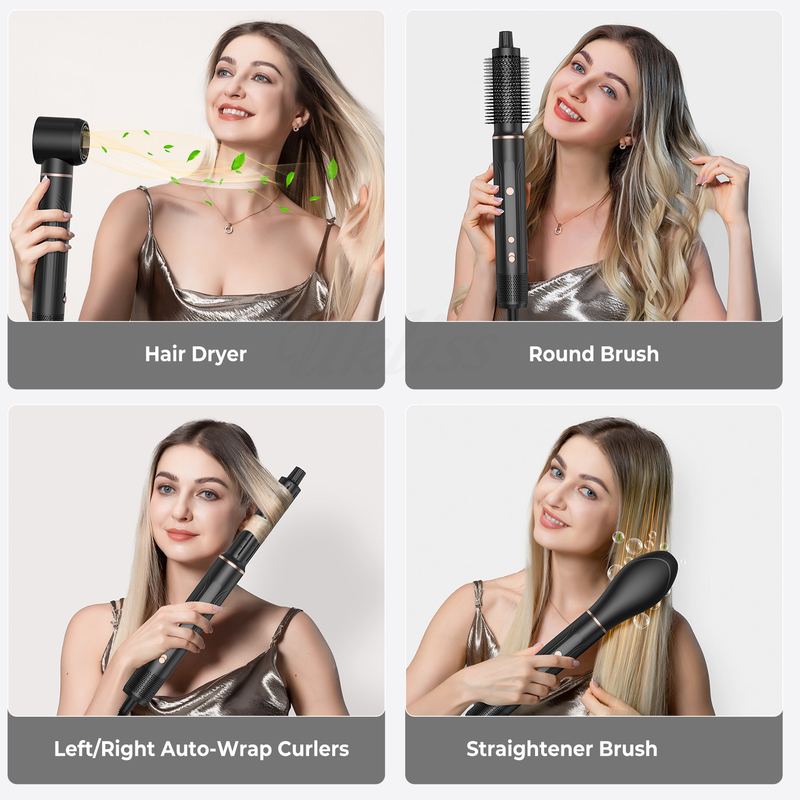 プロ ホットエアスタイリング ヘアドライヤー ブラシ 5 in 1 スピード ネガティブイオン 急速乾燥 冷 4 ギア 電圧 110V/50HZ 240V/60HZ