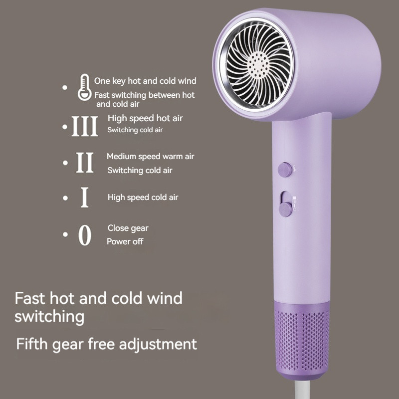 2000W 紫色 高速 青色 負イオン リバー ヘアドライヤー 家庭用温度調節可能