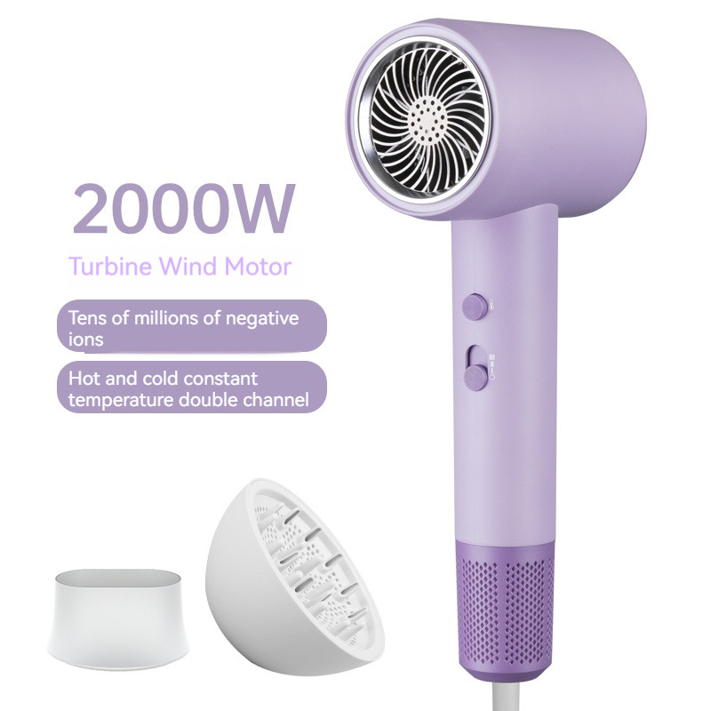 2000W 紫色 高速 青色 負イオン リバー ヘアドライヤー 家庭用温度調節可能